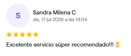 Reseña de Sandra Milena C, 5 estrellas en Fresha: Excelente servicio súper recomendado.
