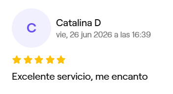 Reseña de Catalina D, 5 estrellas en Fresha: Excelente servicio, me encantó.